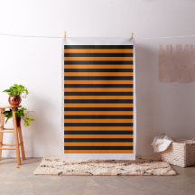 Orange And Black Strip Fabric
