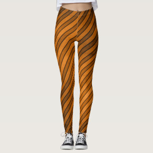Orange and Black Stripe Halloween Costume Leggings