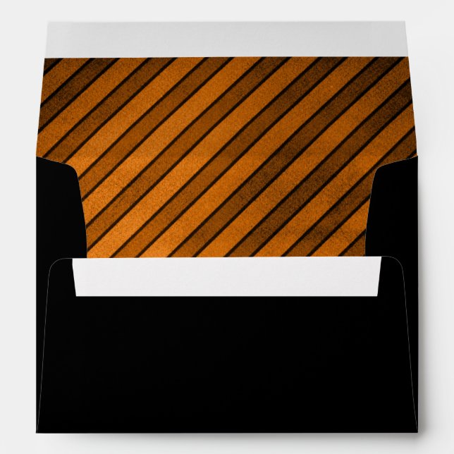 Orange and Black Stripe Spooky Halloween Envelope (Back (Bottom))