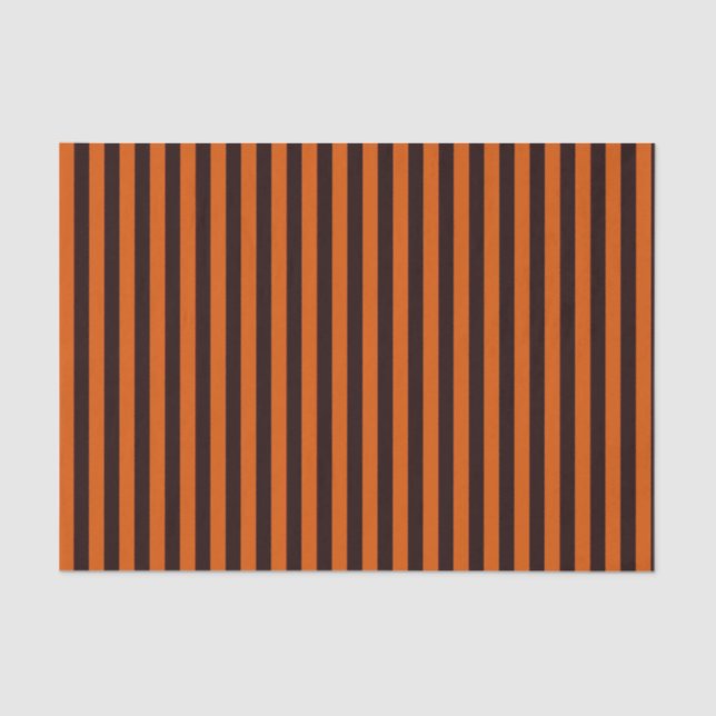 ORANGE AND BLACK STRIPED HALLOWEEN Tissue Paper (Front)