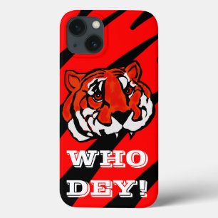 ORANGE AND BLACK STRIPES  iPhone 13 CASE