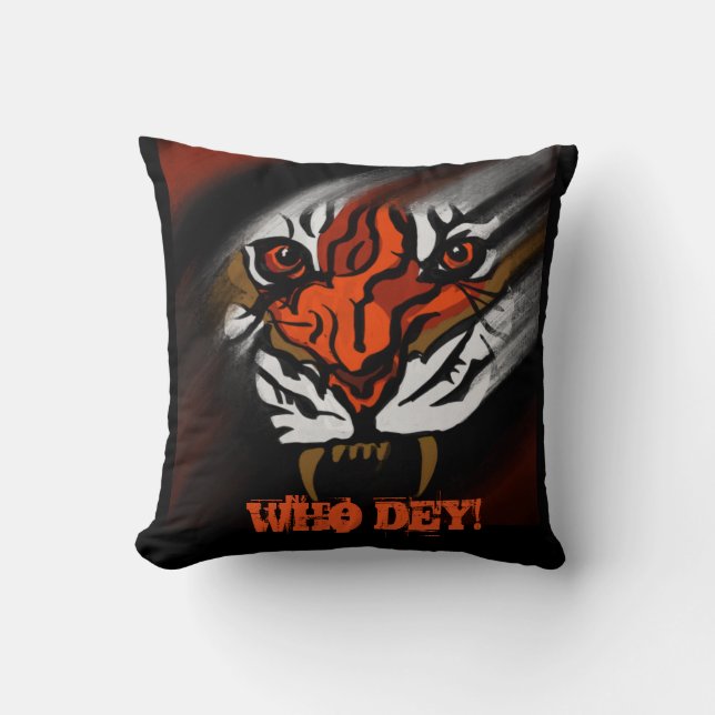 ORANGE AND BLACK STRIPES     CUSHION (Front)