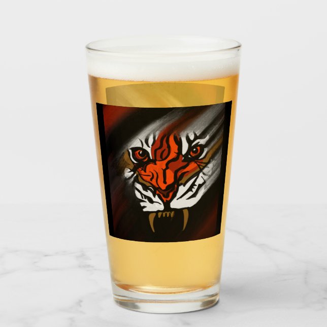 ORANGE AND BLACK STRIPES  GLASS (Front Filled)