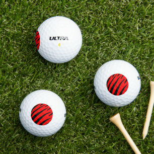 ORANGE AND BLACK STRIPES  GOLF BALLS