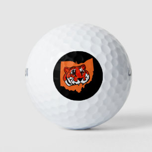 ORANGE AND BLACK STRIPES  GOLF BALLS