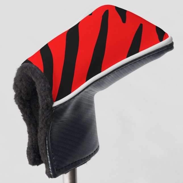 ORANGE AND BLACK STRIPES  GOLF HEAD COVER (3/4 Front)