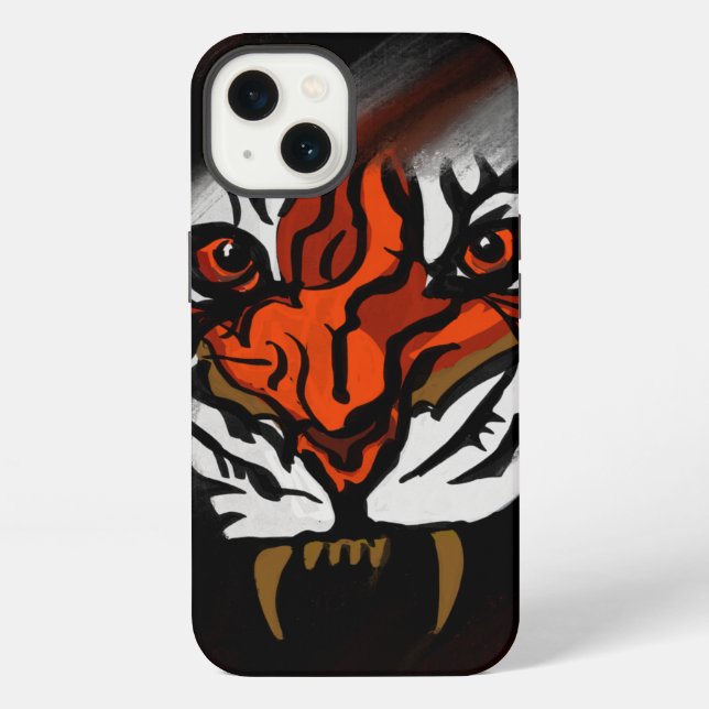 ORANGE AND BLACK STRIPES   iPhone CASE (Back)