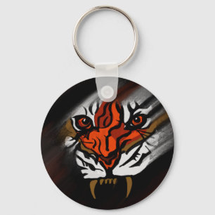 ORANGE AND BLACK STRIPES    KEY RING