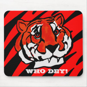 ORANGE AND BLACK STRIPES MOUSE MAT