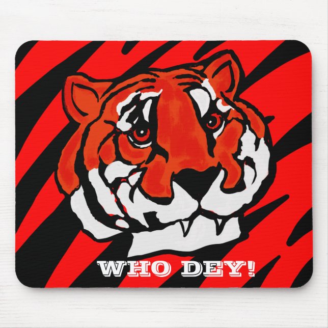 ORANGE AND BLACK STRIPES  MOUSE MAT (Front)