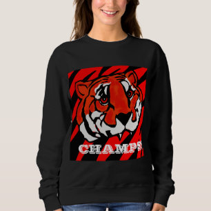 ORANGE AND BLACK STRIPES  SWEATSHIRT