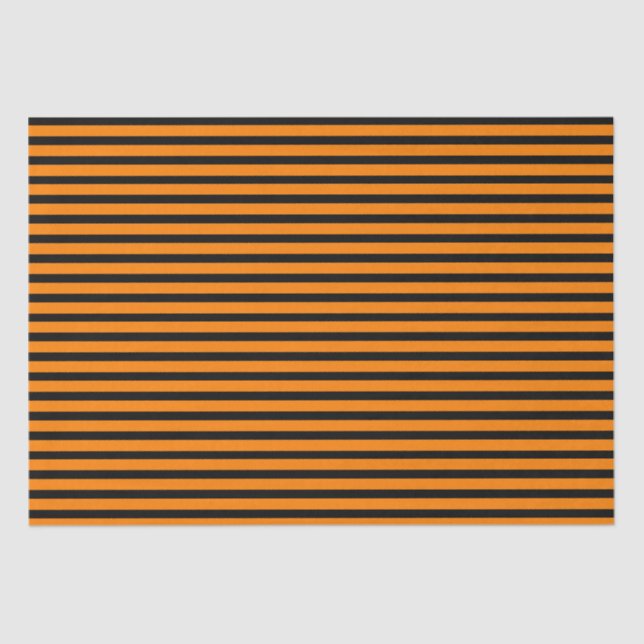 Orange and Black Stripes Tissue Paper (Front)