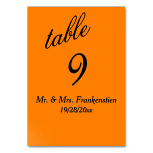 Orange and Black Table Number