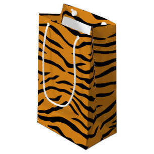 Orange and Black Tiger Stripes Small Gift Bag
