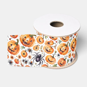 Orange and Black Traditional Halloween Grosgrain Ribbon