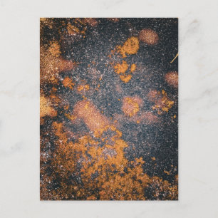 Orange and Black Weathered Texture Close Up Postcard