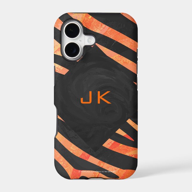 Orange and Black Zebra Monogram (Back)