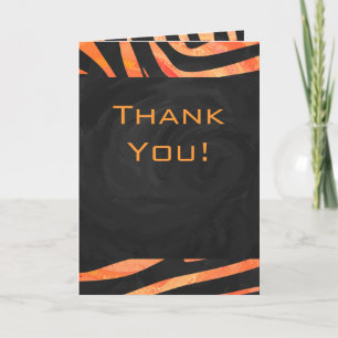 Orange and Black Zebra Monogram Card