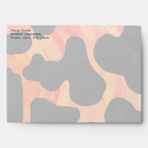 Orange and Black Zebra Monogram Envelope