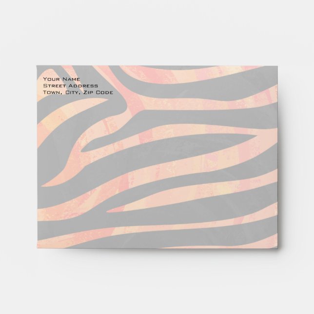Orange and Black Zebra Monogram Envelope (Front)
