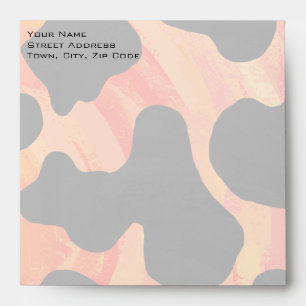 Orange and Black Zebra Monogram Envelopes