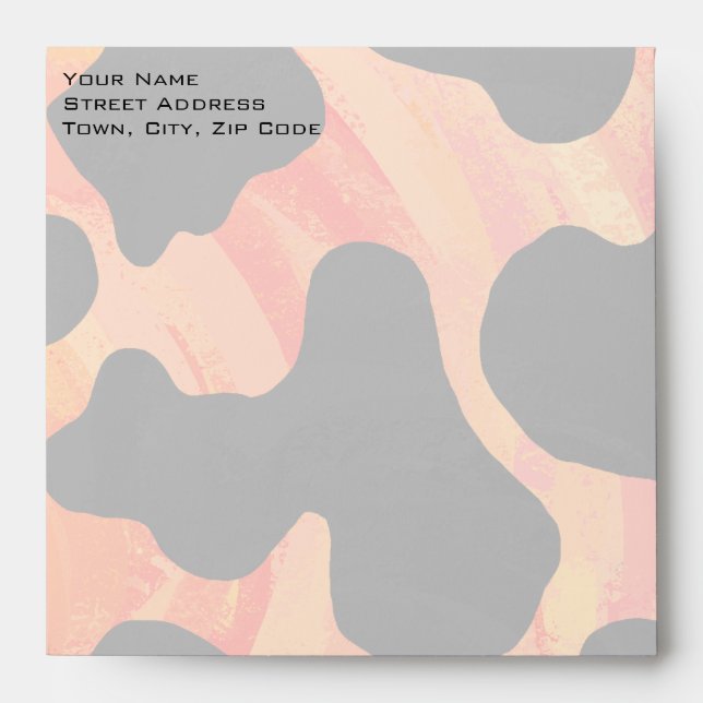 Orange and Black Zebra Monogram Envelopes (Front)