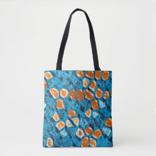 Orange and Blue Abstract Art Tote Bag