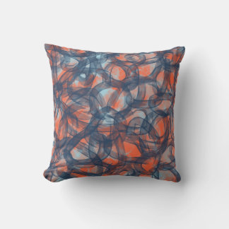 Orange and Blue Abstract Cushion