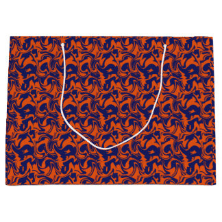 Orange and blue abstract large gift bag