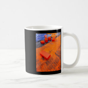 Orange And Blue Abstract Organic Plastic Arts Coffee Mug