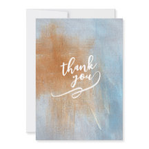 Orange and Blue Abstract Thank You Card