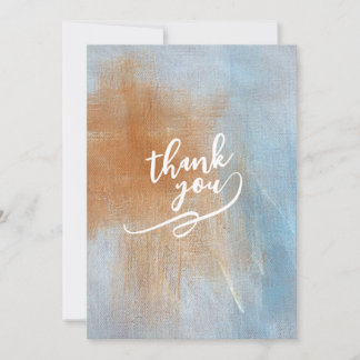 Orange and Blue Abstract Thank You Card