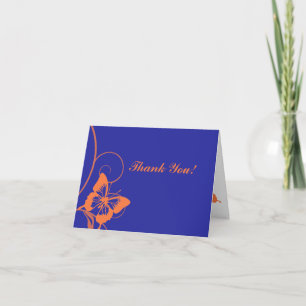 Orange and Blue Butterfly Thank You Card