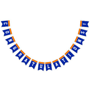 Orange and Blue Congratulations Graduation Bunting
