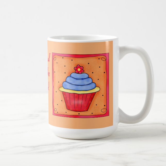 Orange and Blue Cupcake Mug (Right)
