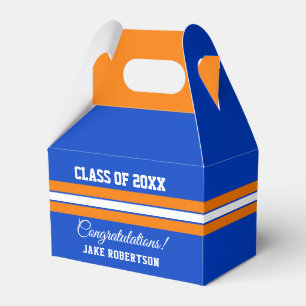 Orange and Blue Custom Graduation Favour Box