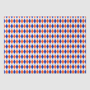 Orange and Blue Diamond Argyle Tissue Paper