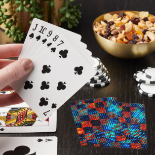 Orange and blue, dirty fake or stained chess       playing cards
