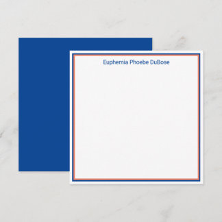 Orange and Blue Elegant Square Flat Thank You Card