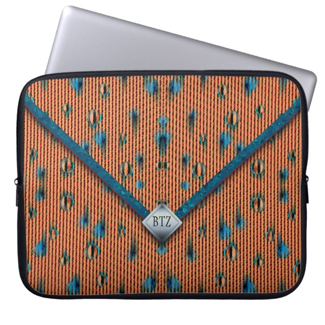 Orange and Blue Envelope Clutch Bag (Front)