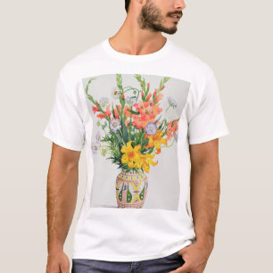 Orange and Blue Flowers in a Moroccan Vase T-Shirt