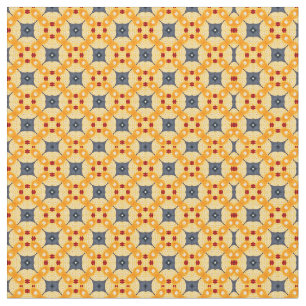 Orange and Blue geometric pattern  Fabric