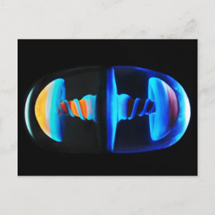 Orange and Blue Glass Shroom Capsule Postcard