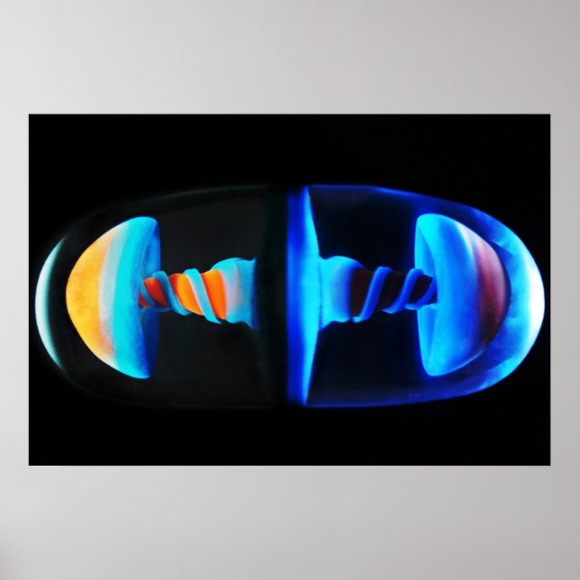 Orange and Blue Glass Shroom Capsule Poster (Front)