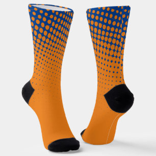 Orange And Blue Gradient Pattern Socks