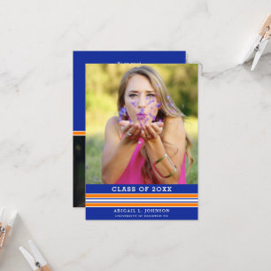 Orange and Blue Graduation Photo Announcement