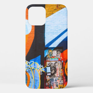 Orange and blue graffiti iPhone 12 case