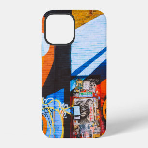 Orange and blue graffiti iPhone 12 case