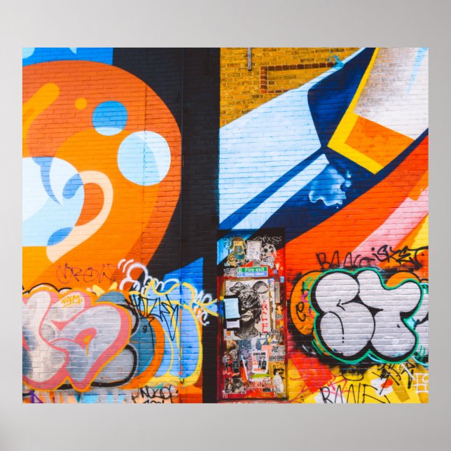 Orange and blue graffiti poster (Front)
