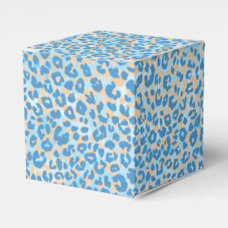 Orange And Blue Painted Leopard Favour Box
